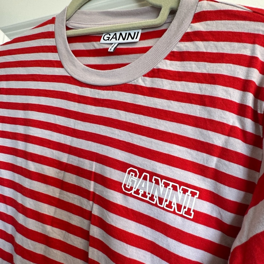 NWOT Ganni Long Sleeve Stripes Shirt, size 34